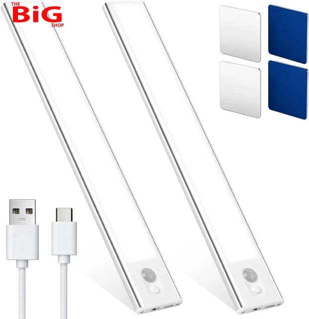 2PACK 30CM UNDER Cabinet Kitchen Lights Rechargeable-Iridescent Color £ ...