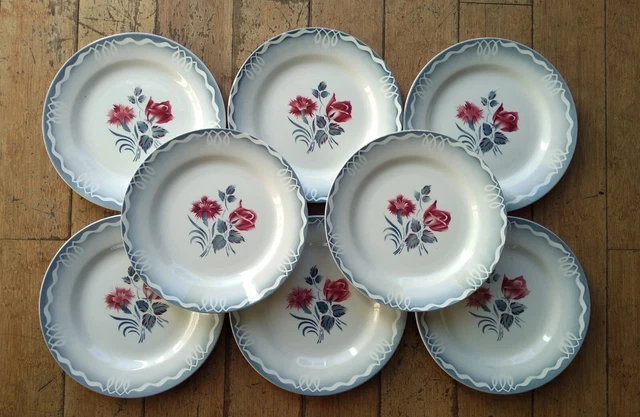 8 Assiettes à Dessert Marinette Digoin Sarreguemines