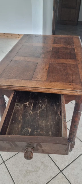 Secrétaire Ancien En Bois Massif – 2 Tiroirs – Bon état – Meuble De Bureau
