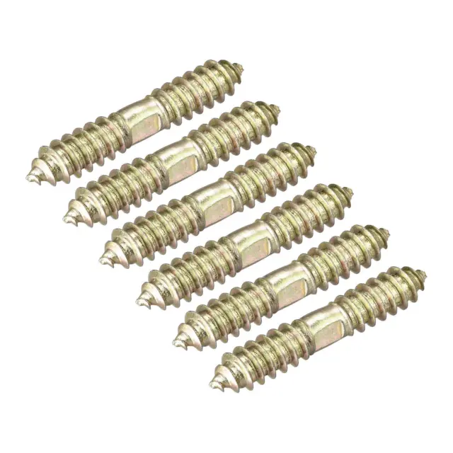 10x25mm Hanger Bolts, 6pcs Double Ended Self-Tapping Thread Dowel Screws