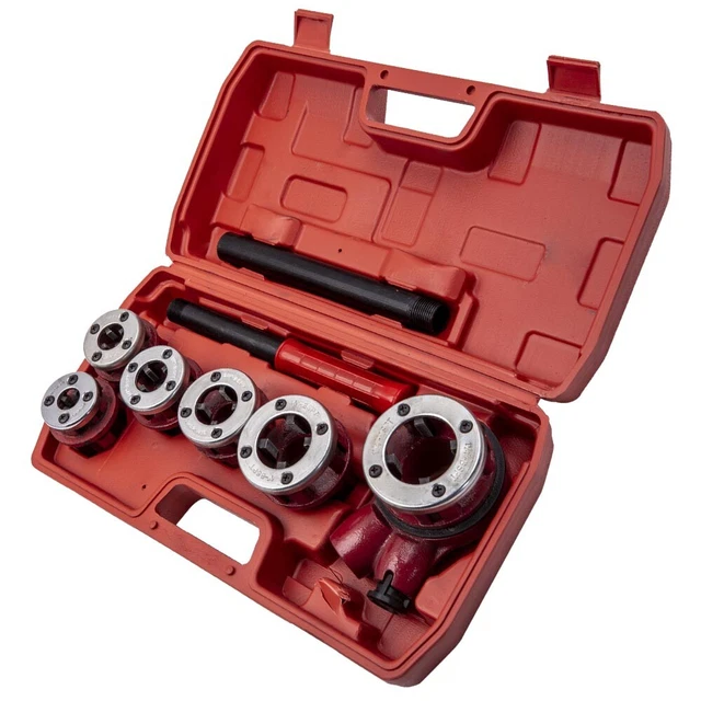 Ratcheting Pipe Thread Threader Die Handle Tool Kit 1/4'' 3/8'' 1/2'' 3/4'' Neuf