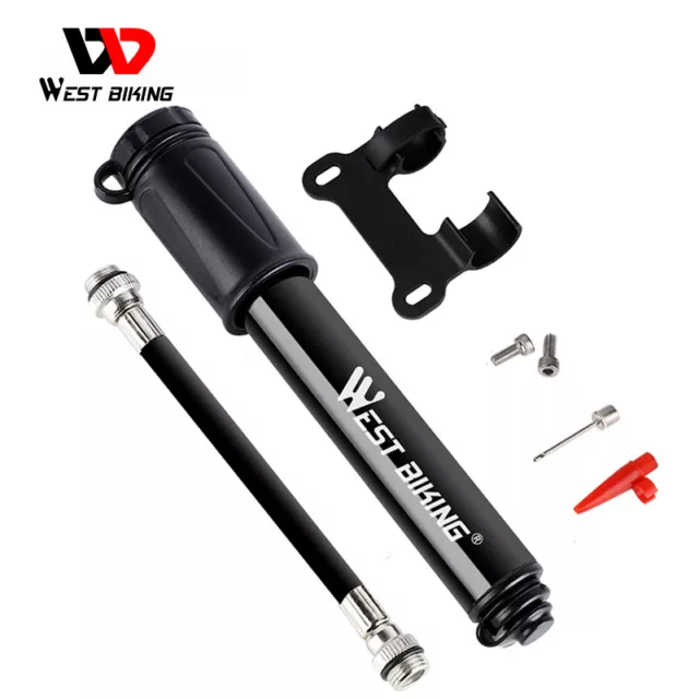 WEST BIKING Portable Bike Bicycle Pump Cycling Tire Tyre Air Inflator Ball Pump