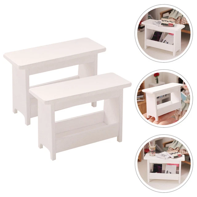 2 Pcs Miniatures De Jardin Tabouret Miniature Mini-décor Pupitre