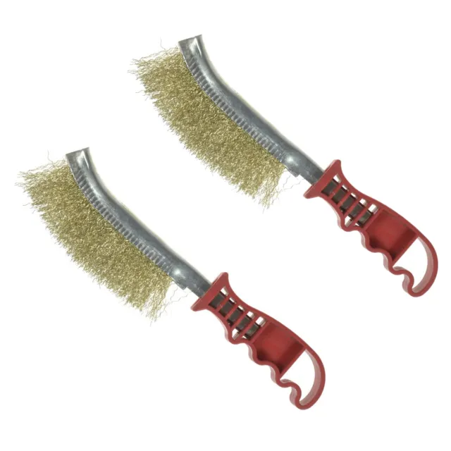 2 x Large Hand Wire Brush Steel Bristle Rust Paint Remover Scratch Grout Tool