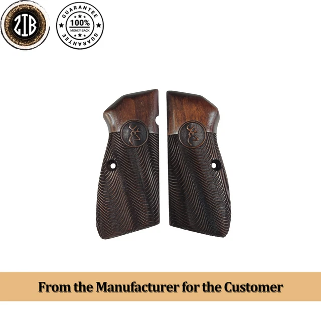 ZIB GRIPS Wooden Grips For Browning Hi-Power / Springfield SA 35 - Handmade Beech Wood - View #9