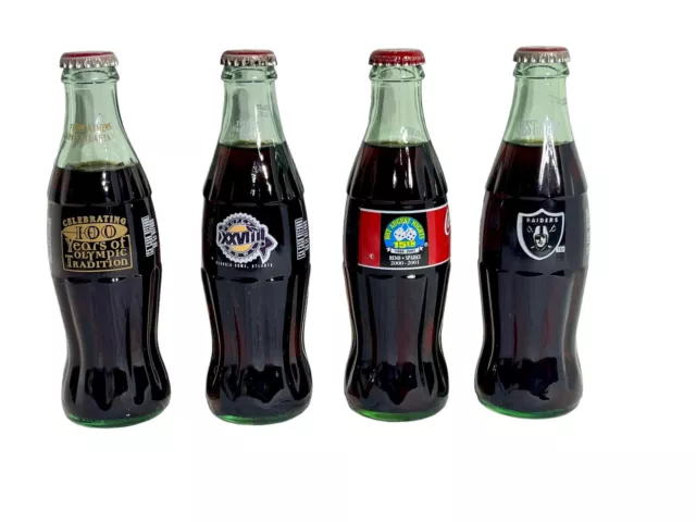 Lot Of 4 Vintage Collectibles 8oz Coca Cola Bottles Unopened