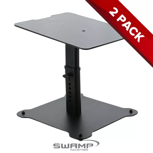 SWAMP 8" Desktop Speaker Stand - Pair - Black - Height and Angle Adjustable