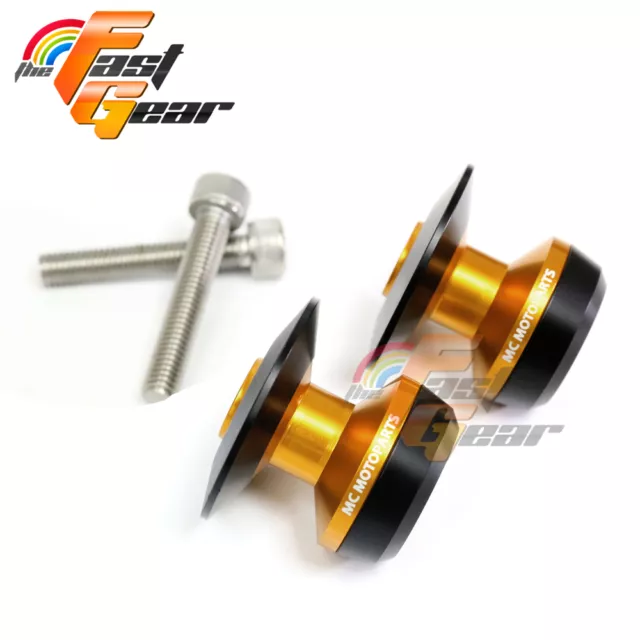 Twall Protector Gold Swingarm Spools Sliders Fit Suzuki GSXR 1000 2000-2018 17 2