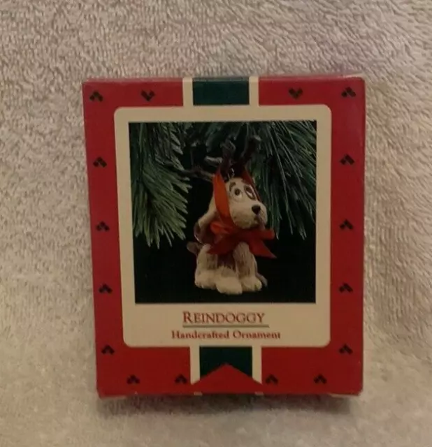 1987 Hallmark Keepsake Reindoggy - Dog w/Reindeer Antlers Ornament