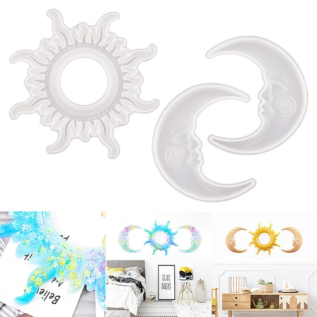 Sonne Mond Spiegel Wand Ornament Silikonform DIY Sonnenbrillen Schmuck Harz Tool