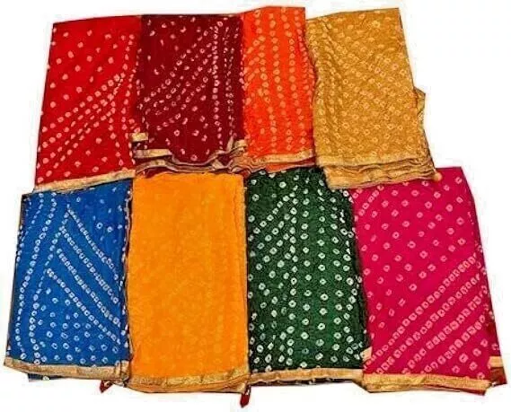 3-50 Pc Wholesale Lot Of Solid Color Dupatta,Bandhej Dupatta Tapara Silk Dupatta