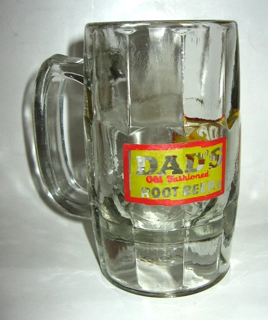 VTG Dad's Old Fashioned Root Beer Glass Mug Painted 2-Color Logo