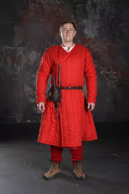 Gambeson Costume Medievale Imbottito Spessa Rievocazione Rinascimentale...