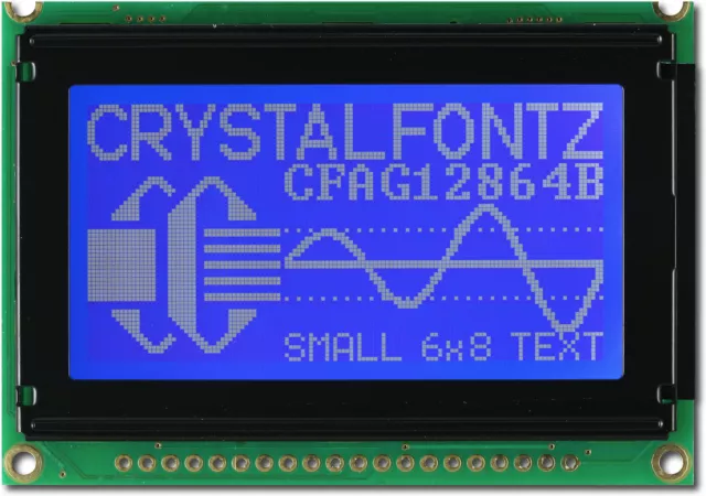 Grafik LCD Modul Display 128x64 Bildpunkte blau weiß backlight transmissiv