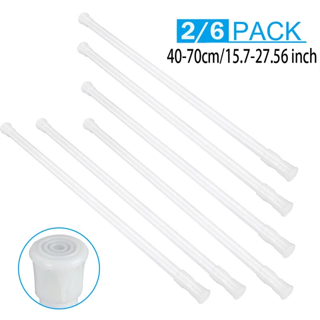 Tension Rod Short Spring Loaded Adjustable Curtain Rods Expandable Pole 16-28"