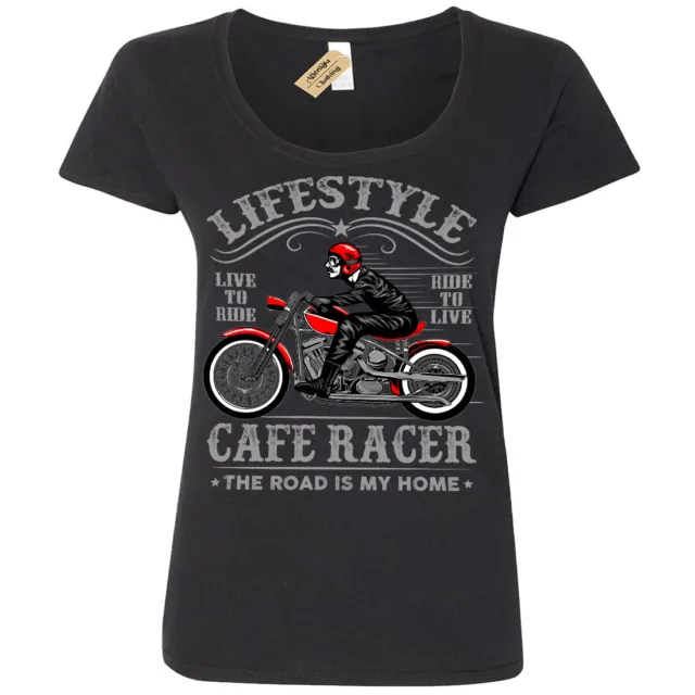 Lifestyle Biker T-Shirt Cafe Racer Moto Donna Scoop