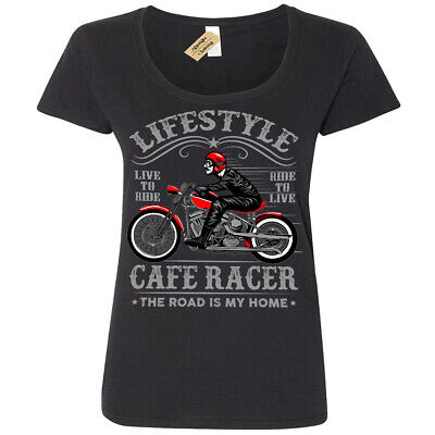 Stile di vita Biker T-shirt CAFE RACER MOTO Donna Scoop