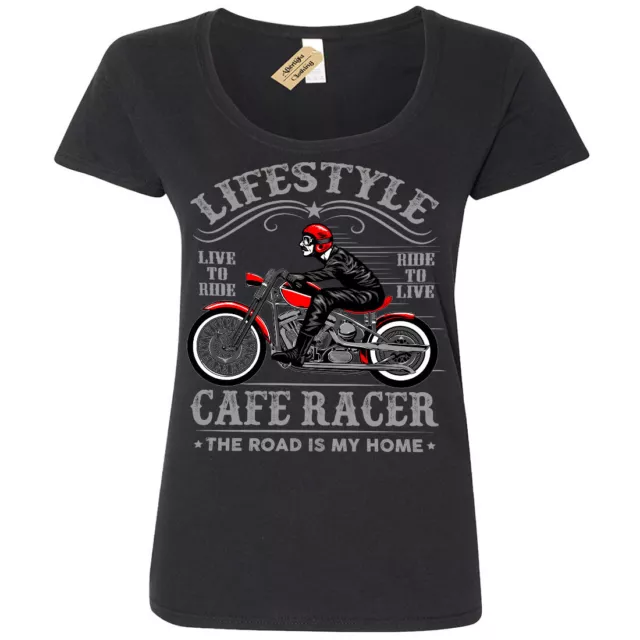 T-shirt lifestyle biker cafe racer moto donna scoop donna