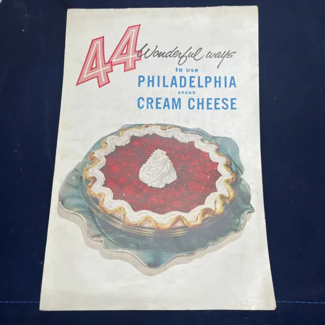 Vintage Recipe Book Philadelphia Cream Cheese 44 WONDERFUL WAYS TO USE