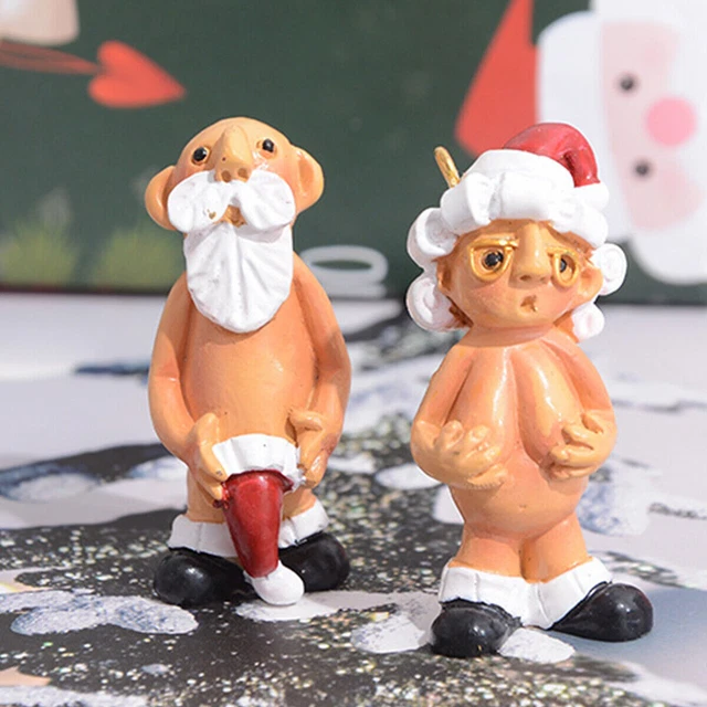 2X Naked Santa Naughty Christmas Funny Hanging Tree Decor Xmas Ornaments SET UK