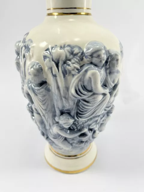 Italian Capodimonte Art Pottery Figural Ceramic Vase Garden of Eden Italy