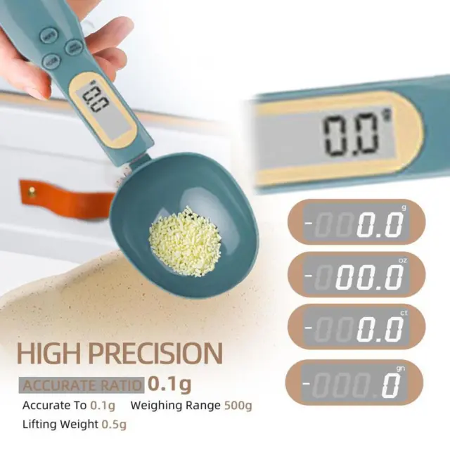 Electronic Digital Spoon Scale with LCD Display Kitchen Measuring Food Y4F1