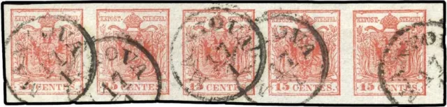 1850, Österreich Lombardei Venetien, 3 X (5), gest. - 1729402