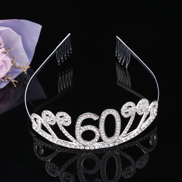 Couronne Anniversaire Or Rose Avec Chiffre 25 - Strass Et Cristal, Peigne Intégré