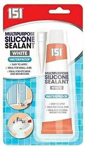 White Silicone Sealant Tube Bathroom Kitchen Shower Sealer Edging Gasket Seal