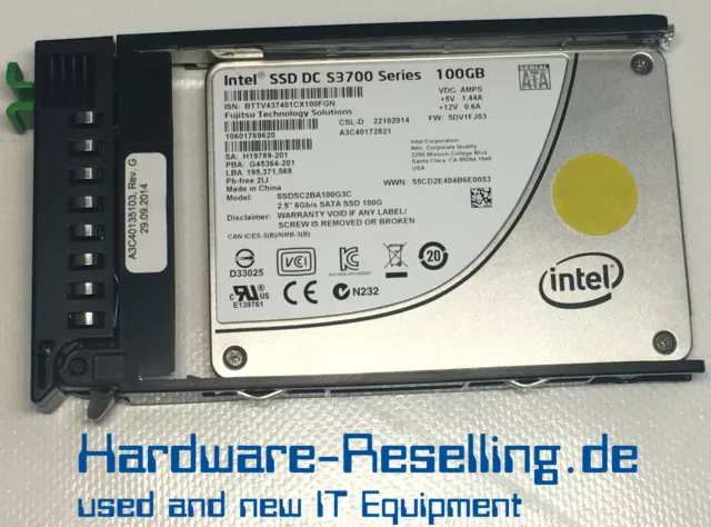 Intel 100GB SSD Fujitsu SSDSC2BA100G3C A3C40172821 10601769620 A3C40135103