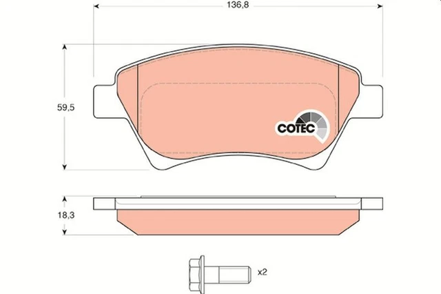TRW Gdb1552 Kit pastiglie freno a disco per Renault Kangoo + Express + 00->