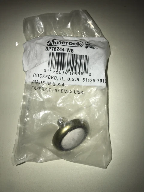 Amerock BP76244WB Antique Brass Cabinet Knob White Ceramic Center (2 per order)