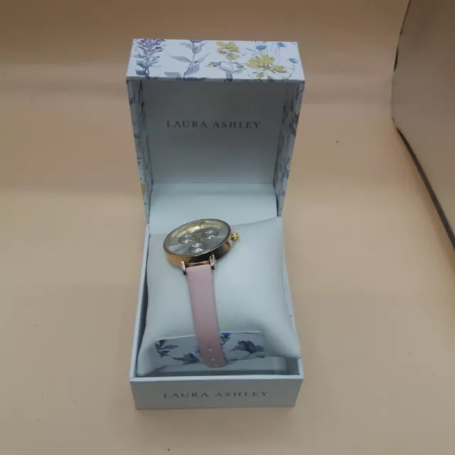 Laura Ashley Women’s 36mm Gold Watch - Pink Strap - (LA2046GY) - H23