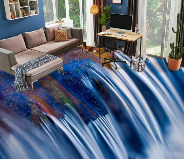 3D Blue Waterfall 4181 Floor WallPaper Murals Wall Print Decal AU Zoe