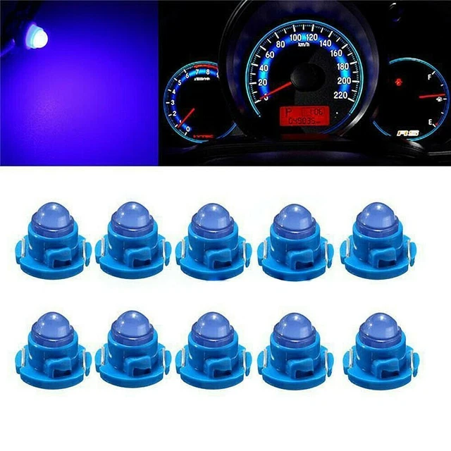 10 X Bleu T4.7 Compensé LED Ampoules Voiture Instrument Panneau Léger Dash Lampe