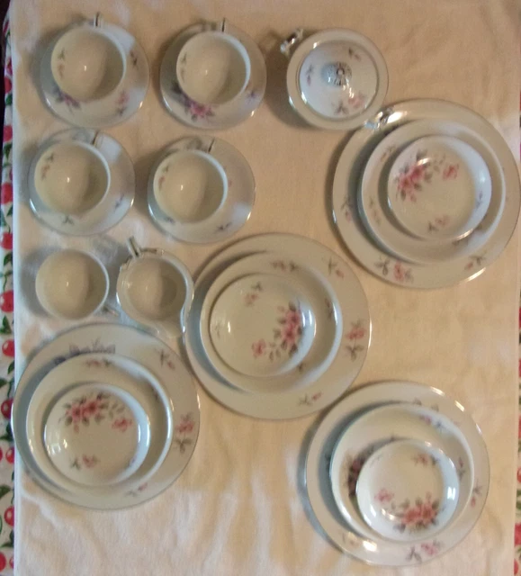 PICK-UP ONLY--Harmony House Dog Wood fine china from Japan--28 pieces, 6 w/chips