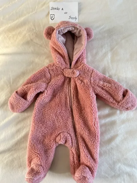 Carters Newborn One Piece Bear Fleece Outfit Coverall Baby Just One You 0 Month