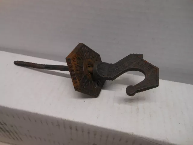 Vintage Victorian Eastlake Cast Iron Hook Plant Light With Trim Plate