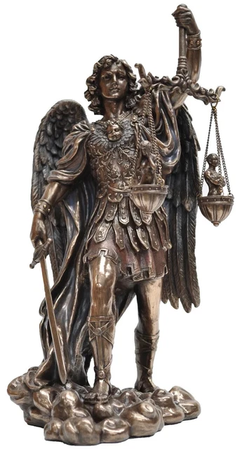 Statues De L'archange Saint Michel - Lot De 6, 8,5 Cm, Alliage Zinc Couleur Cuivre | Figurines Religieuses, Décoration Ou Cadeau - 2