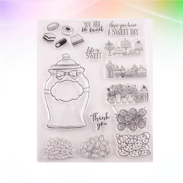 Kuchen und süßes Design Stempelblätter Transparent Klar TPR Siegel Dekorative St