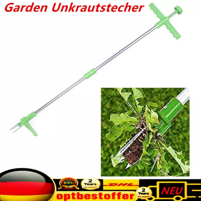 Garden Unkrautstecher Unkrautentferner Teleskopgriff mit Fußpedal Unkrautzieher