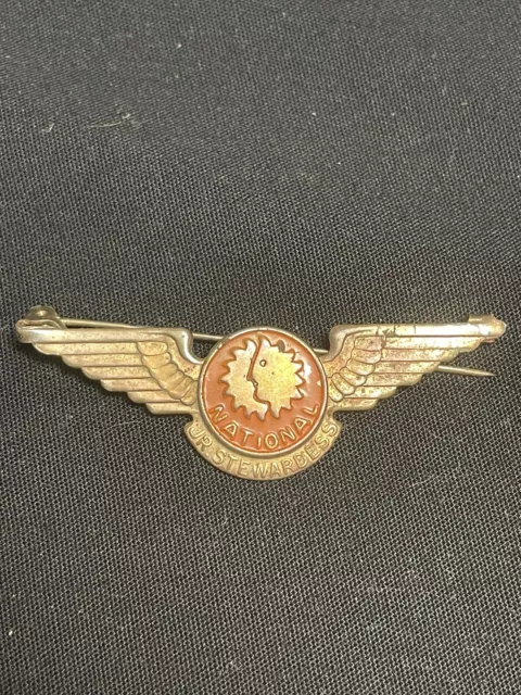 Vintage National Airlines Junior Stewardess Pin Badge