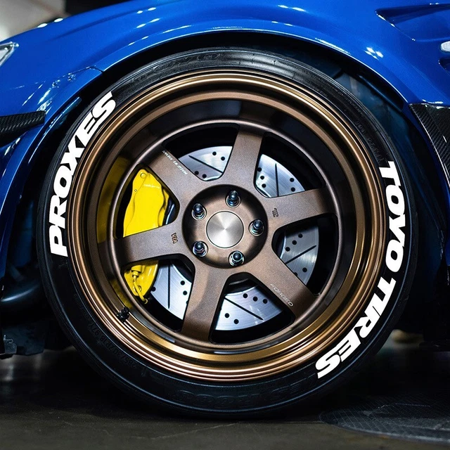 TOYO TIRES PROXES Permanent Tire Lettering Sticker Rubber 1.38" 15"-24" 4 Sets TOYO TIRES PROXES Permanent Tire Lettering Sticker Rubber 1.38" 15"-24" 4 Sets