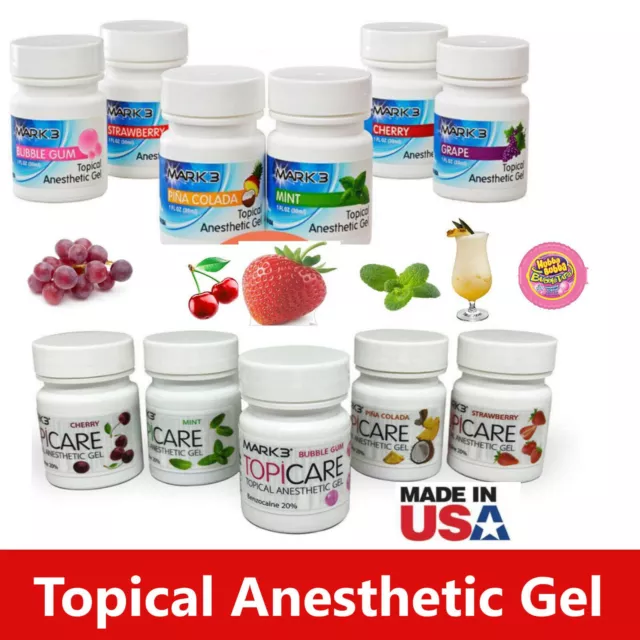 Dental Topical Anesthetic Gel 20% Benzocaine 1oz Jar, Made in USA, Exp 11/24