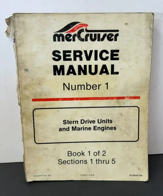 MerCruiser Service Manual #1 Stem Drive & Marine Engines Book 1 of 2