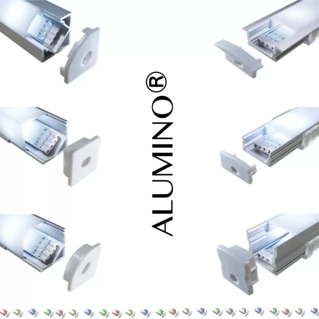 LED Aluprofil Aluminium Profile 2m 1m Alu Schiene Leiste für LED-Streifen