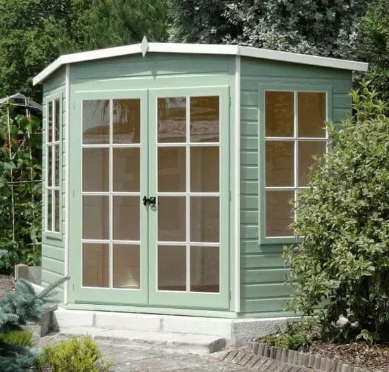 8x8 SUMMERHOUSE GARDEN SUN ROOM OFFICE SHIPLAP WOODEN DOUBLE DOOR OUTDOOR 8ft