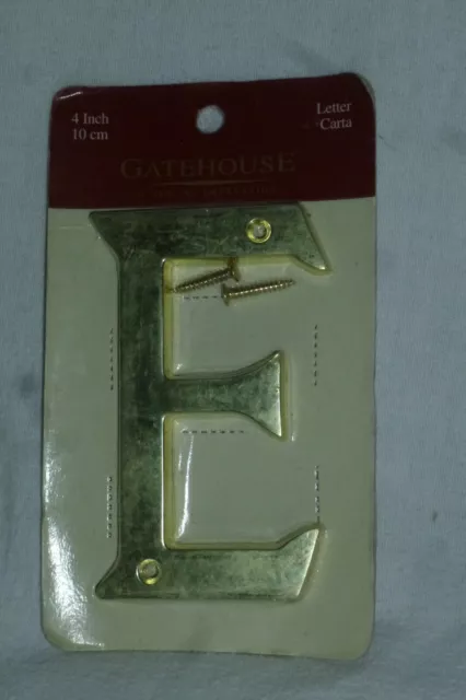 GATEHOUSE Door House Address Street Number Letter E Solid Zinc Polished Brass 4"
