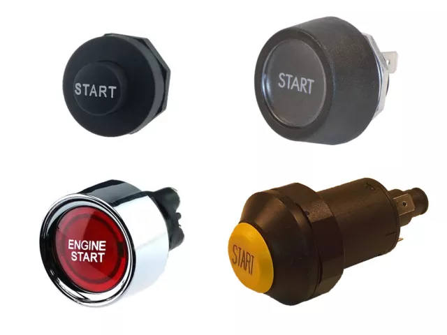 Drucktaster Symbol Start 6V bis 24V - Starttaster, Startknopf, Startschalter