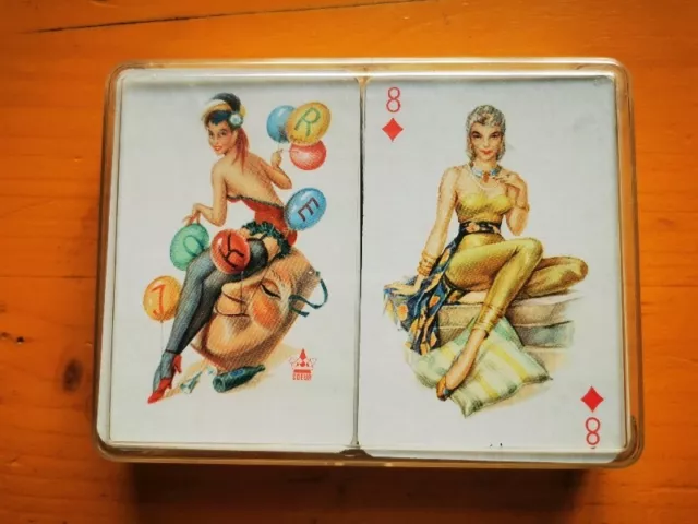 Seltenes Erotik Kartenspiel DDR Pin Up Romme Bridge Canasta komplett 110 Karten